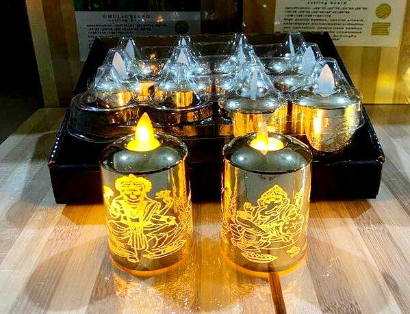 Golden God Design led Smokeless candle ( set of 12 )